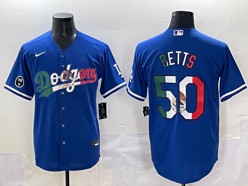 Men 2025 Los Angeles Dodgers #50 Betts Blue Nike 2025 MLB All Star Jersey style 021->los angeles dodgers->MLB Jersey